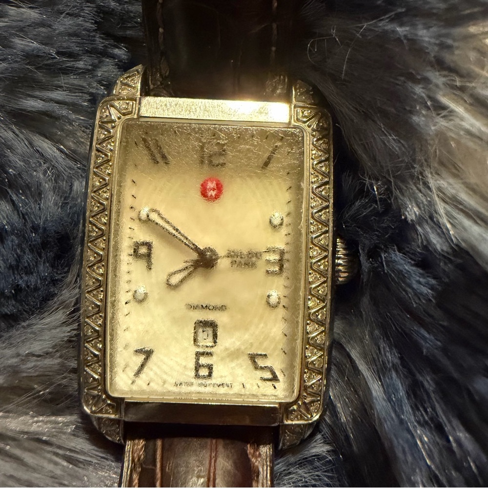 Michele Deco Diamond Bezel Watch 74 Diamonds Swiss Quartz Needs Battery - Picture 6 of 13